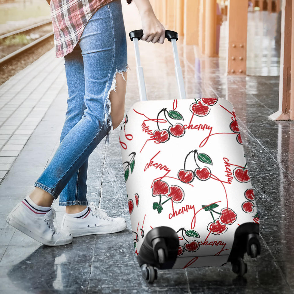 Hand Drawn Cherry Pattern Luggage Covers