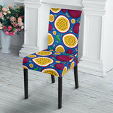 Passion Fruit Blue Background Dining Chair Slipcover