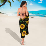 Sunflower Golden Polygonal Shapes Sarong