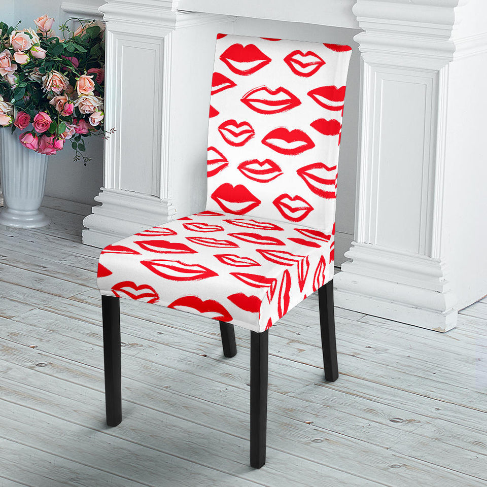 Lips Pattern Print Design 05 Dining Chair Slipcover