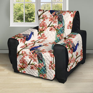 Peacock tropical flower pattern Recliner Cover Protector