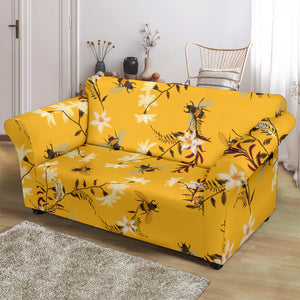 Bee Flower Pattern Loveseat Couch Slipcover