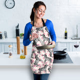 Zebra Pink Flower Background Adjustable Apron