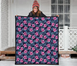 Hibiscus Pattern Print Design 05 Premium Quilt