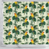 Beautiful Parrot Palm Leaves Pattern Shower Curtain Fulfilled In US