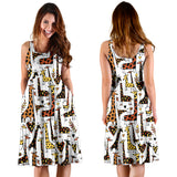 Giraffe Pattern Print Design 05 Sleeveless Midi Dress