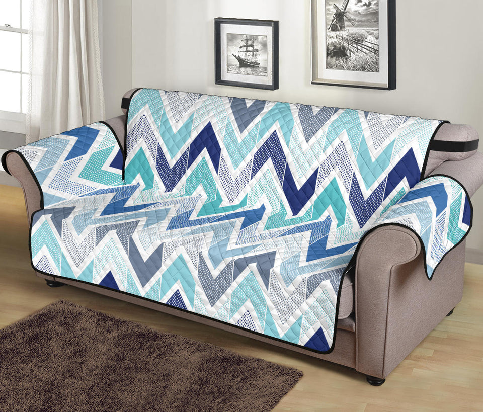 zigzag  chevron blue pattern Sofa Cover Protector