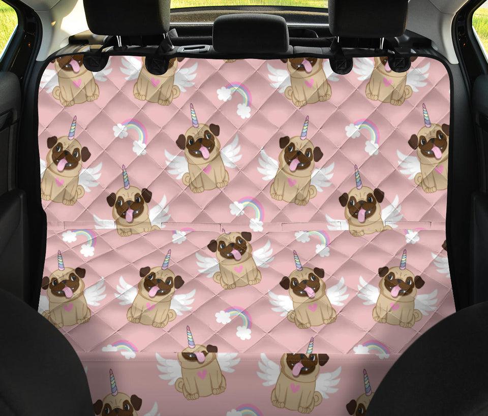 Cute Unicorn Pug Pattern Dog Car Seat Covers