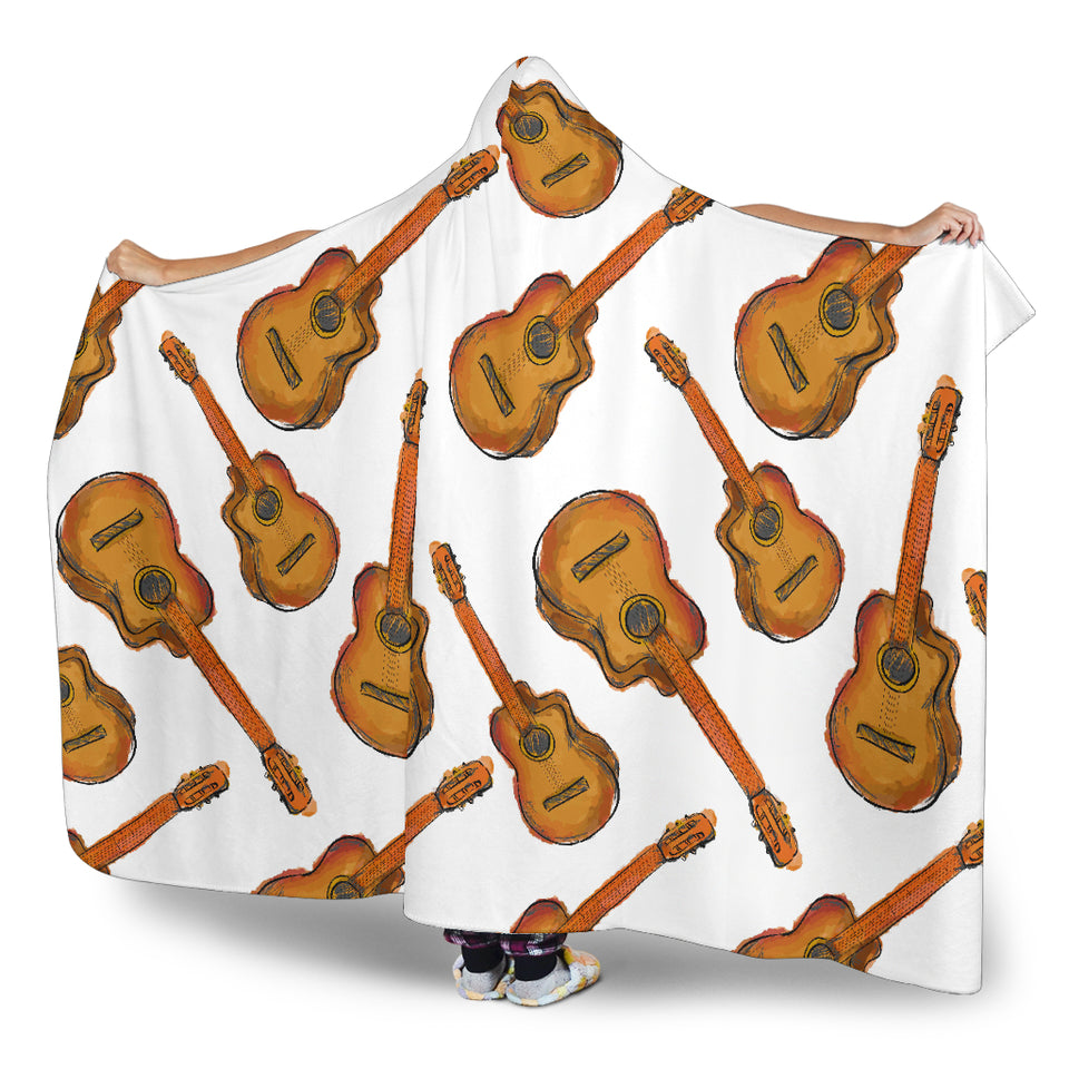 Paint Guitar Pattern Hooded Blanket