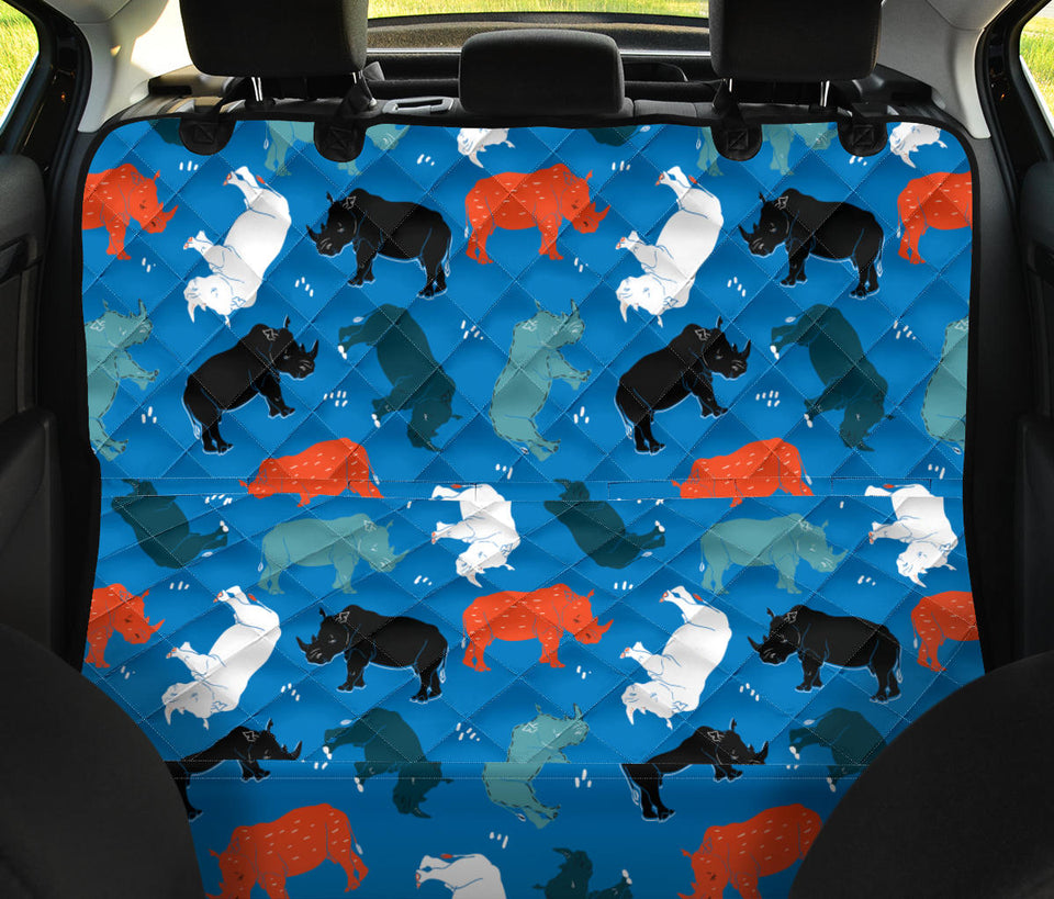 Colorful Rhino Pattern Dog Car Seat Covers