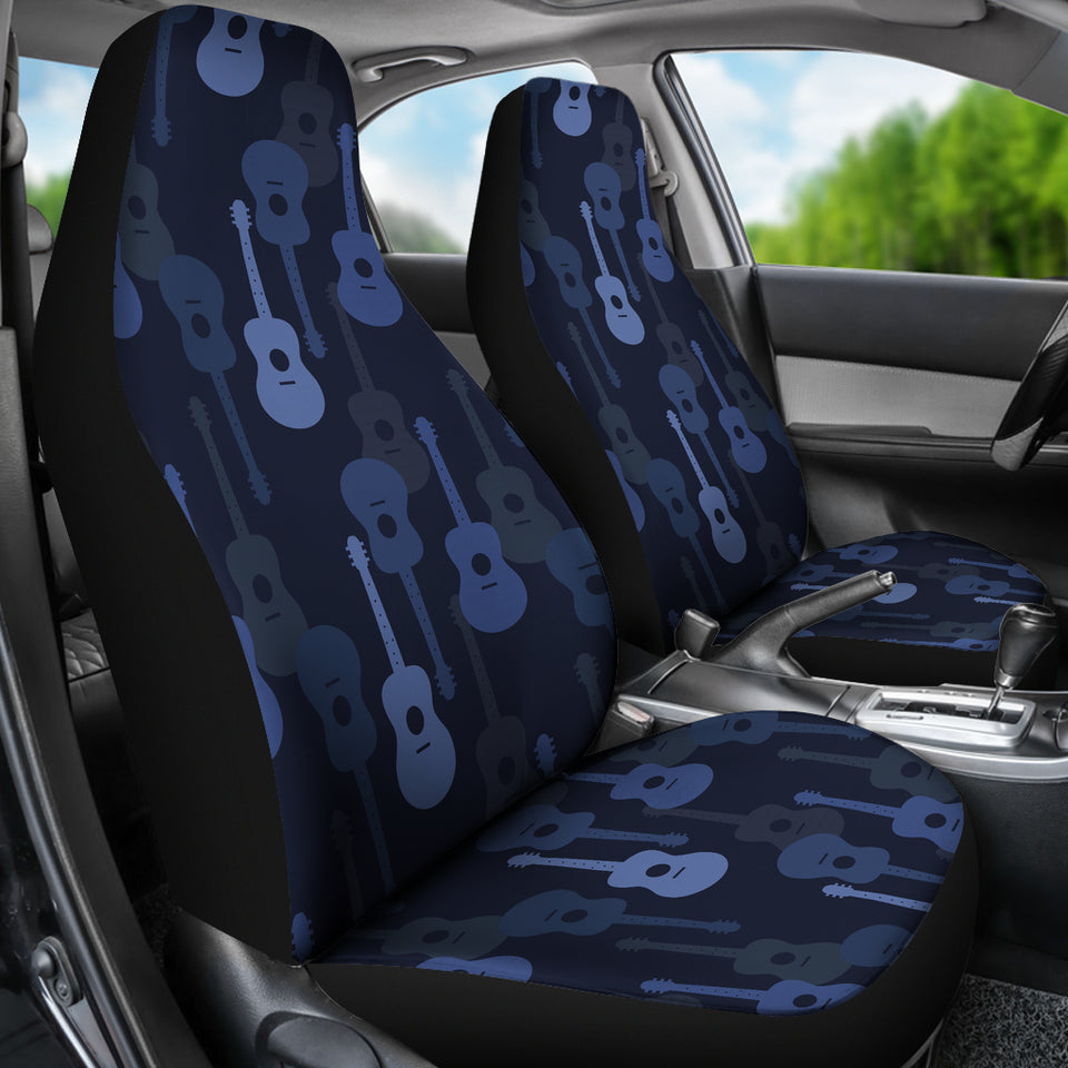 Blue Theme Guitar Pattern Universal Fit Car Seat Covers