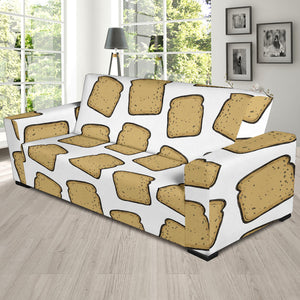 Bread Toast Pattern Print Design 03 Sofa Slipcover