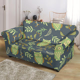 Cute Owls Leaves Pattern Loveseat Couch Slipcover