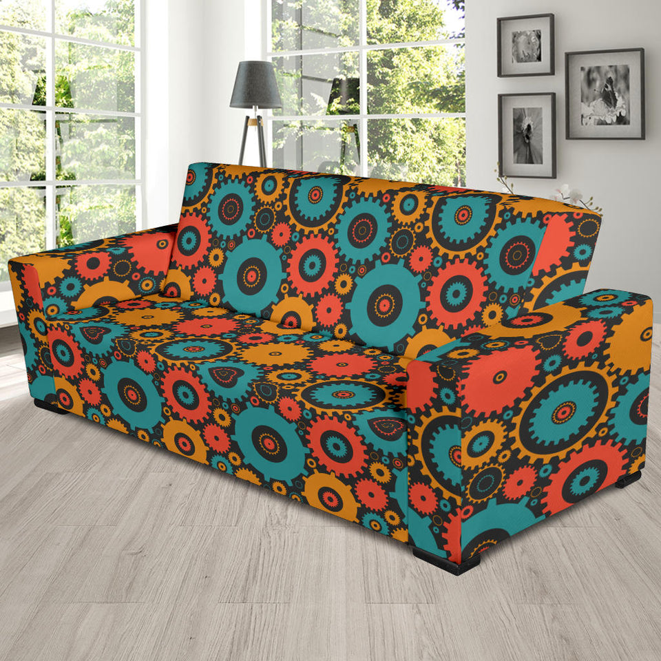Gear Pattern Print Design 01 Sofa Slipcover