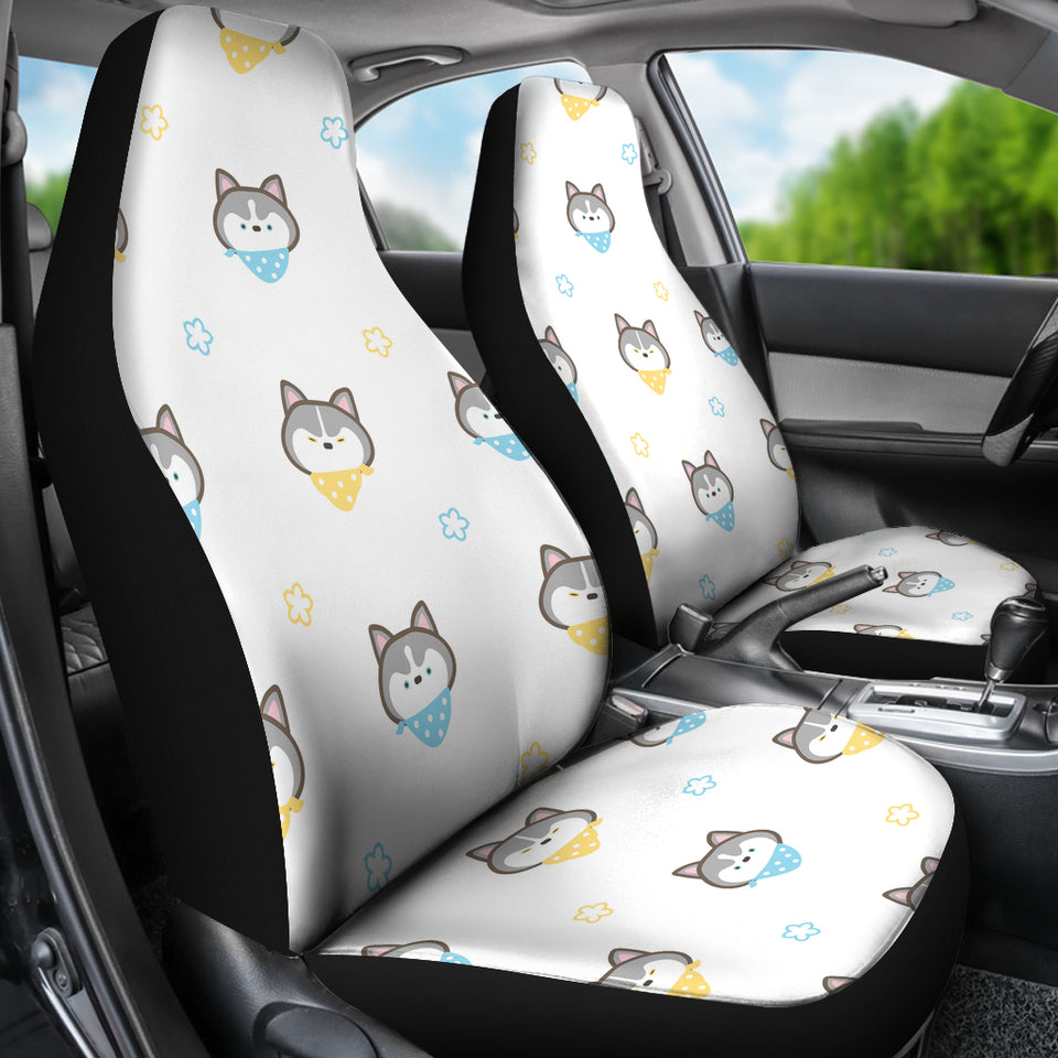 Cute Siberian Husky Pattern  Universal Fit Car Seat Covers