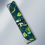Lime Ice Flower Pattern Car Sun Shade