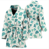 Green Ginkgo Leaves Pattern Women'S Bathrobe