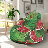 Watermelons Tropical Palm Leaves Pattern Background Bean Bag Cover