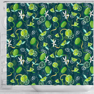 Lime Ice Flower Pattern Shower Curtain Fulfilled In US