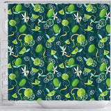 Lime Ice Flower Pattern Shower Curtain Fulfilled In US