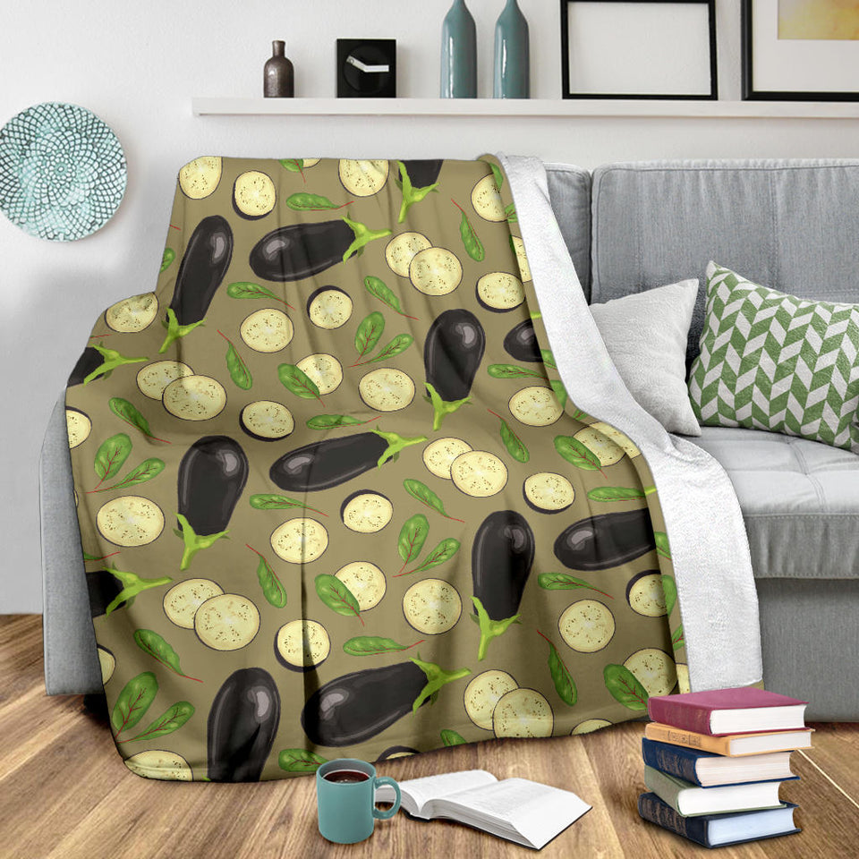 Eggplant Pattern Print Design 02 Premium Blanket