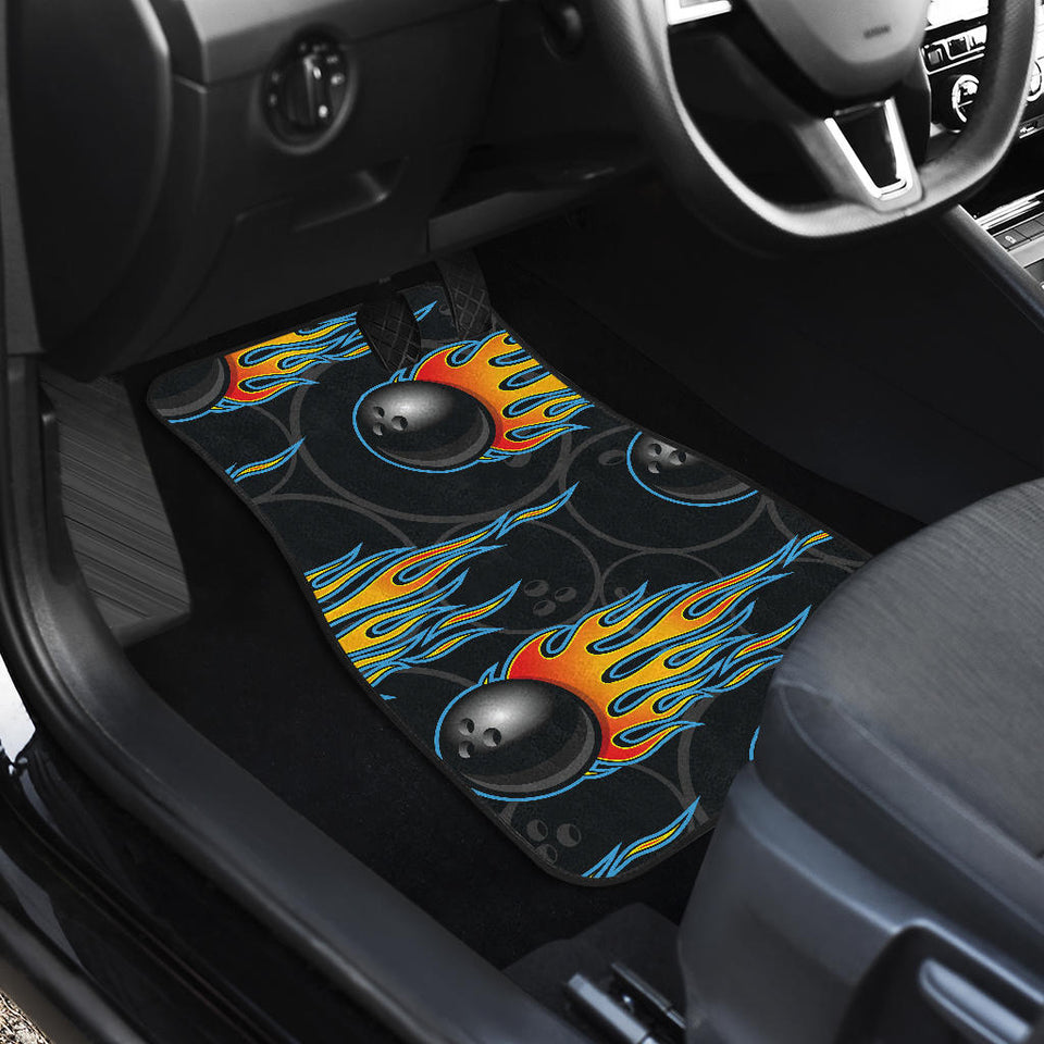 Bowling Balls Flame Pattern Front And Back Car Mats