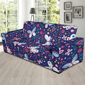 Colorful Butterfly Flower Pattern.Eps Sofa Slipcover