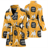 Bull Terrier Pattern Print Design 03 Women's Bathrobe