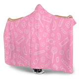 Sweet Candy Pink Background Hooded Blanket