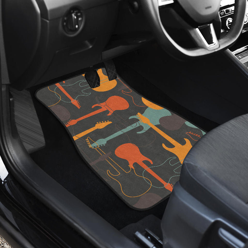 Electric Guitars Pattern Front And Back Car Mats