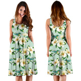 Hummingbird Pattern Print Design 01 Sleeveless Midi Dress