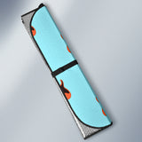 Electric Guitar Pattern Light Blue Background Car Sun Shade