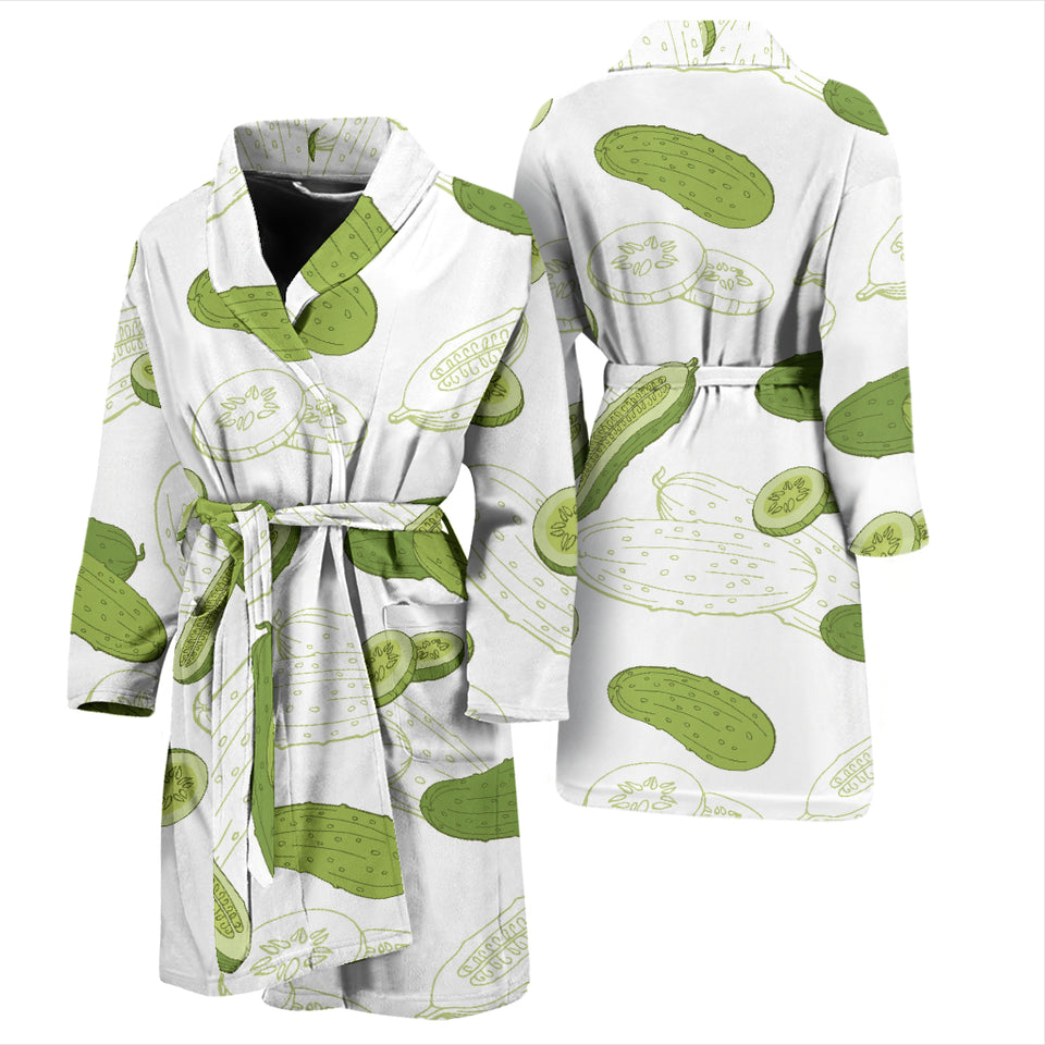 Cucumber Sketch Pattern Men'S Bathrobe