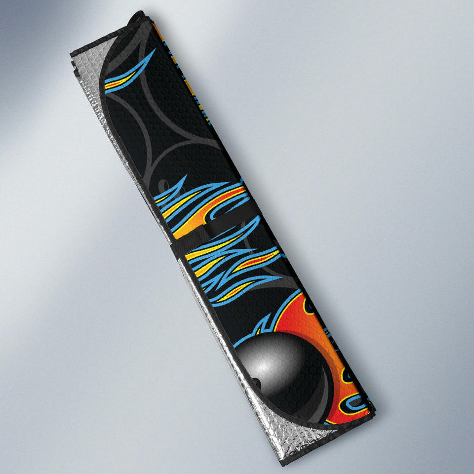 Bowling Balls Flame Pattern Car Sun Shade