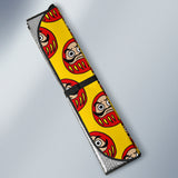 Daruma Japanese Wooden Doll Yellow Background Car Sun Shade