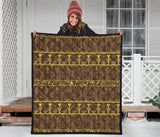 Egypt Hieroglyphics Pattern Print Design 03 Premium Quilt