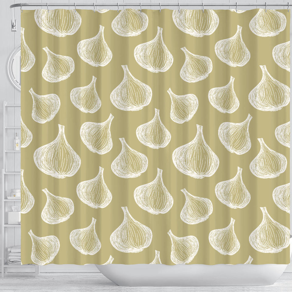Garlic Design Pattern Shower Curtain Fulfilled In US