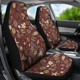 Coffee Bean Flower Pattern Universal Fit Car Seat Covers