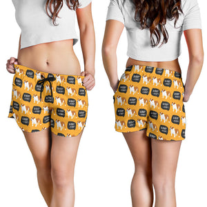 English Bulldog Pattern Print Design 04 Women Shorts
