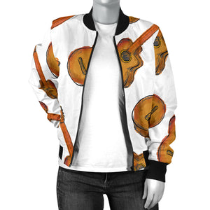 Paint Guitar Pattern Women'S Bomber Jacket