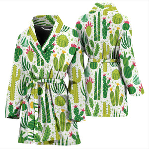 Cactus Pattern Women'S Bathrobe