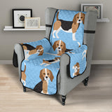 Beagle dog blue background pattern Chair Cover Protector