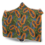 Colorful Papaya Tropical Leaves Hooded Blanket