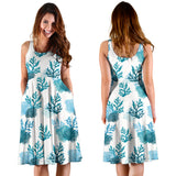 Coral Reef Pattern Print Design 04 Sleeveless Midi Dress