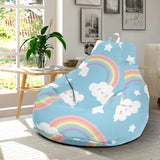Cute Rainbow Clound Star Pattern Blue Background Bean Bag Cover