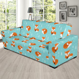Fox Pattern Blue B Ackground Sofa Slipcover