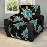 Sea turtle blue stone pattern Recliner Cover Protector