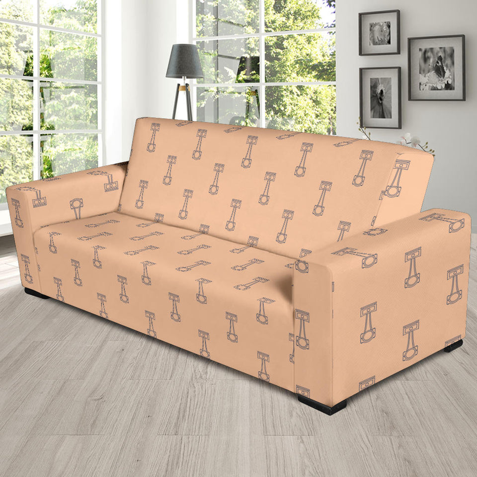 Engine Piston Cream Background Pattern Print Design 04 Sofa Slipcover