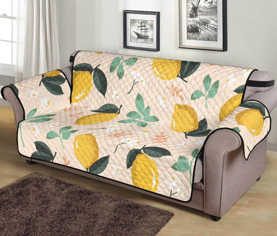 lemon flower leave pattern Sofa Cover Protector