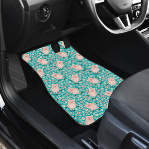 Pig Pattern Print Design 01 Front and Back Car Mats
